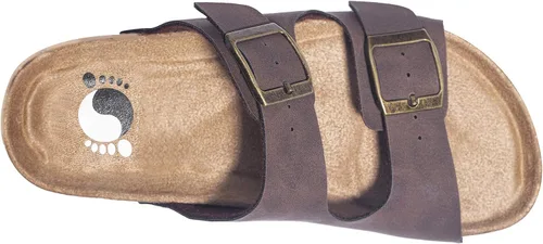 Vista 6 de FITORY Sandalias con purpurina para niños y niñas, pantuflas de corcho con correas ajustables para niños pequeños y niños grandes