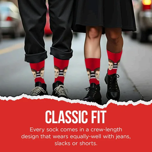 Vista 6 de Major League Socks - NHL CHICAGO BLACKHAWKS - Calcetines de hockey para hombres y mujeres, regalo para fanáticos del hockey en todas las ocasiones