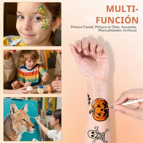 Vista 7 de Nicpro Juego de 7 pinceles de pintura facial, pinceles estéticos pastel