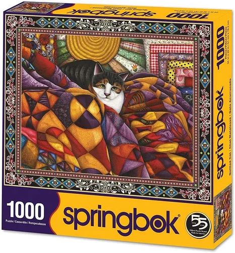 Vista 2 de Springbok 's - Rompecabezas de 1000 piezas con diseño de gato acolchado, fabricado en Estados Unidos