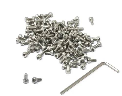 Vista 138 de iexcell Kit de tornillos de cabeza hexagonal de acero inoxidable 304, 100 unidades M2 x 0.157 in, paso de rosca de 0.016 in