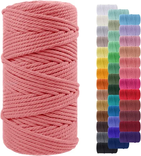 Vista 58 de Cordón de macramé de 0.079 pulgadas, cuerda de algodón natural de 109 yardas, hilo de cuerda de macramé para manualidades, ganchos de pared