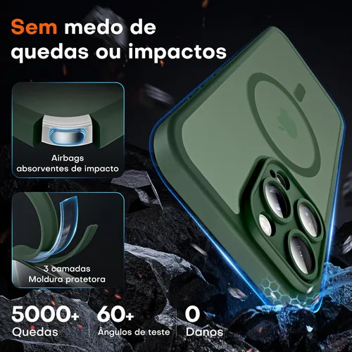 Vista 727 de TOCOL Funda para iPhone 11, compatible con Magsafe, protección completa de cámara, imanes integrados, protección contra caídas, funda translúcida