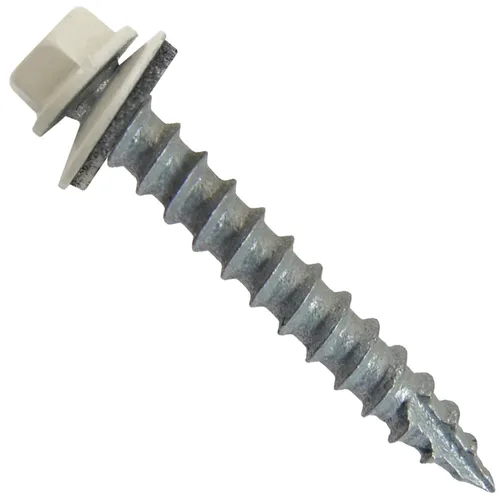 Vista 19 de Tornillos para techos de metal #14 (750) Tornillos x 1-1/2 "ABC Gris Arandela hexagonal Tornillo de techo de chapa metálica para techo.