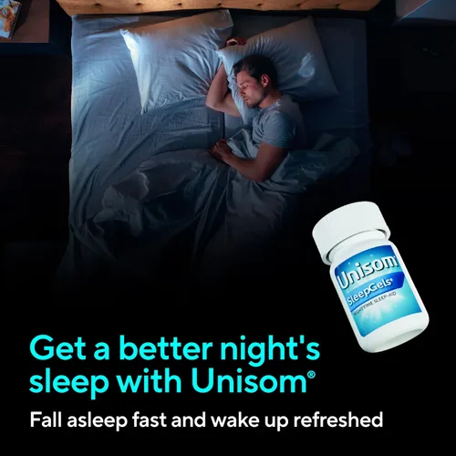 Vista 6 de Unisom SleepGels - Cápsulas de ayuda para dormir nocturnas para adultos, difenhidramina HCI 50 mg, medicina para dormir que no forma hábito