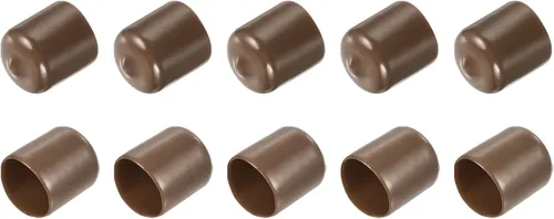 Vista 16 de uxcell 10 tapas de goma para extremos de 0.591 in de identificación, tapa de extremo redondo, protectores de rosca de tornillo, color negro