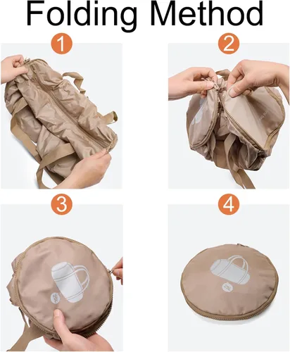 Vista 6 de Pequeña bolsa de gimnasio, bolsa deportiva impermeable para mujeres, mini bolsa de lona portátil para hombres, bolsa de entrenamiento plegable