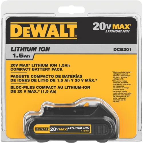 Vista 8 de DEWALT DCB201 Batería compacta de iones de litio, 1.5 A 20 V
