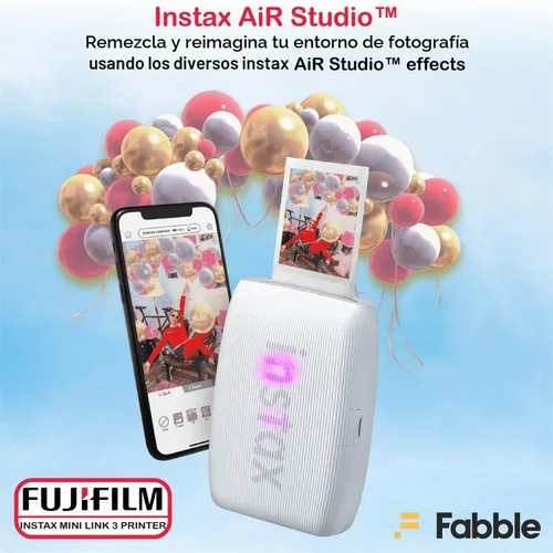 Vista 5 de Fujifilm Instax Mini Link 3 Smartphone Printer – Clay White Bundle with a Protective Case, Twin Pack Instant Film (20 Sheets), Hanging Photo Frames