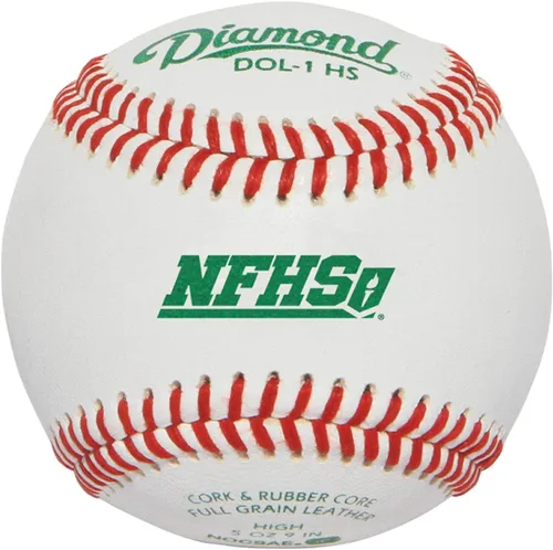 Vista 2 de Cubo de diamante de 6 galones con 5 docenas (60) pelotas de béisbol de cuero Diamond DOL-1 HS NFHS