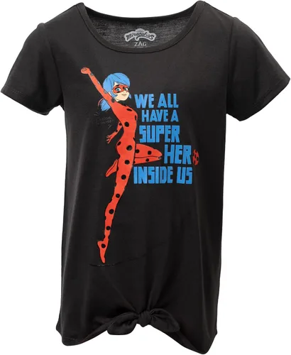 Vista 2 de Miraculous Ladybug - Conjunto de camiseta y pantalones cortos con diseño de nudos para niñas