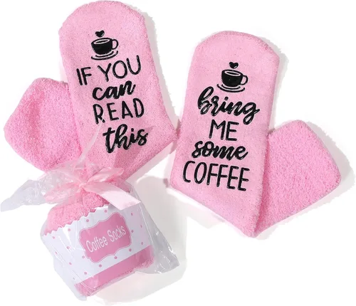 Vista 60 de CHANGGER Calcetines unisex con texto en inglés "If You Can Read This Bring Me Some Fuzzy Funny Saying Crew Socks Christmas Unisex Gift