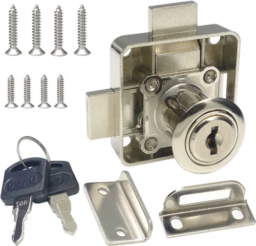 Vista 12 de Cerradura de gabinete de doble puerta con doble cerrojo [con llave igual] – Montaje lateral izquierdo, diámetro de perforación 3/4"/19mm para panel