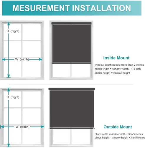 Vista 6 de MYshade Persianas enrollables opacas sin cordón personalizadas, con cubierta de cenefa, oscurecimiento de habitación para el hogar, oficina, baño