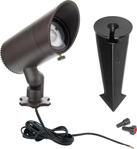 Vista 2 de WAC - Iluminación de paisaje, luz LED de acento básica de 12 V, 3 W con ángulo de haz ajustable de 2700 K en bronce