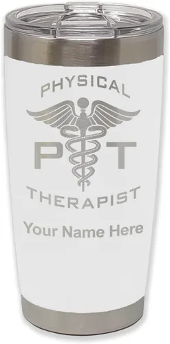 Vista 29 de LaserGram PT Physical Therapeut, vaso aislado al vacío de 20 onzas, grabado personalizado incluido (negro)