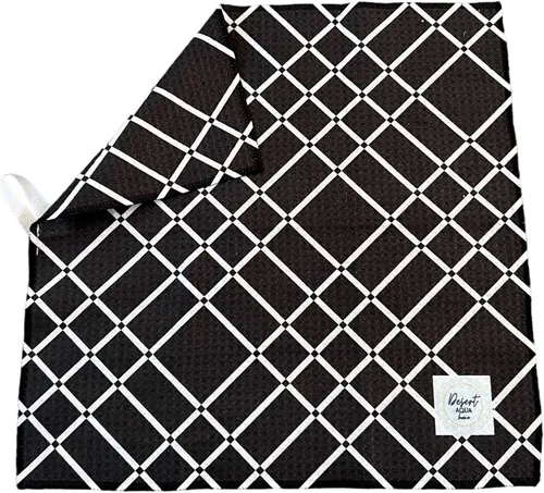 Vista 5 de Paños de microfibra con tejido de gofre, paquete de 5, altamente absorbentes, de secado rápido, paño de limpieza de microfibra suave de alta Negro