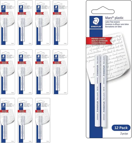 Vista 9 de STAEDTLER Mars - Recambios de goma de borrar de plástico sin látex, repuestos para soporte recargable, hogar, escuela y oficina, blanco, paquete de 2