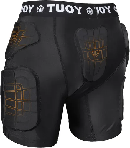 Vista 2 de Faja de fútbol para hombre con almohadillas para cadera, muslo, trasero, coxis, pantalones cortos de compresión acolchados para jóvenes, adultos