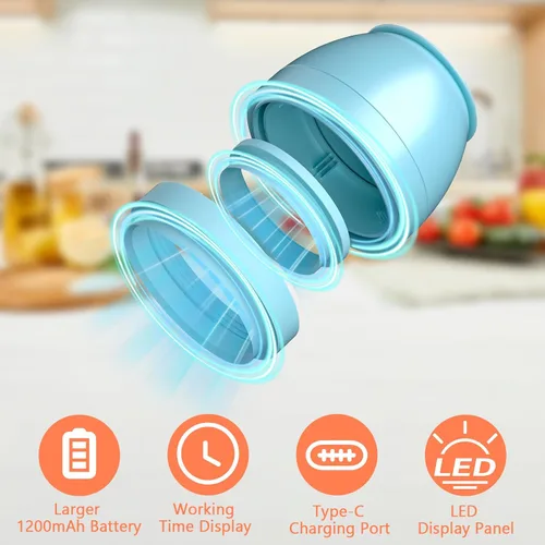 Vista 4 de FUTUREZEN Sellador al vacío eléctrico para tarros Mason para boca regular y ancha, azul