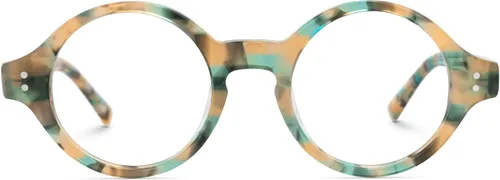 Vista 15 de Zeelool Unisex Retro Acetato Redondo Gafas Marco Con Lente Transparente Giggs FA0249