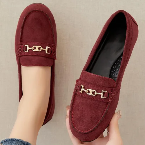 Vista 5 de DeYashopin Mocasines para mujer, zapatos de trabajo, cómodos zapatos planos para caminar