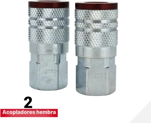 Vista 6 de Milton S-314MKIT ColorFit kit de acoplador y enchufe (estilo M, rojo) - 1/4 pulgadas NPT (14 piezas)