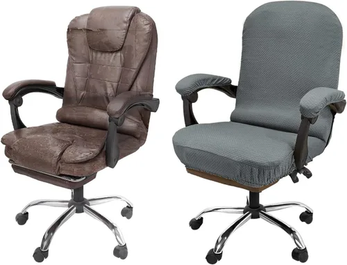Vista 14 de NeColorLife Funda de asiento grande para silla de oficina de 19.7 a 26 pulgadas, funda elástica para sillas ejecutivas y de juegos, lavable