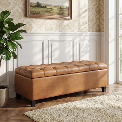 Vista 14 de Christopher Knight Home Ottilie Boucle Fabric Storage Ottoman Bench, Wooden Rectangular Ottoman with Storage, Bedroom End of Bed Foot Stool Beige