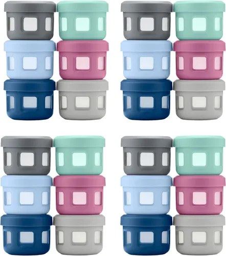Vista 8 de Ello 4oz Reusable Plastic Condiment Containers with Lids, 6 Pack,Sugar Rush