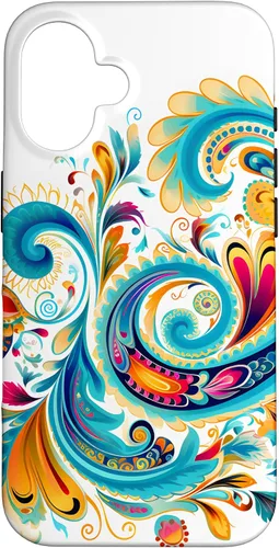 Vista 32 de Turquoise Paisley Boho Chic Case for iPhone 17