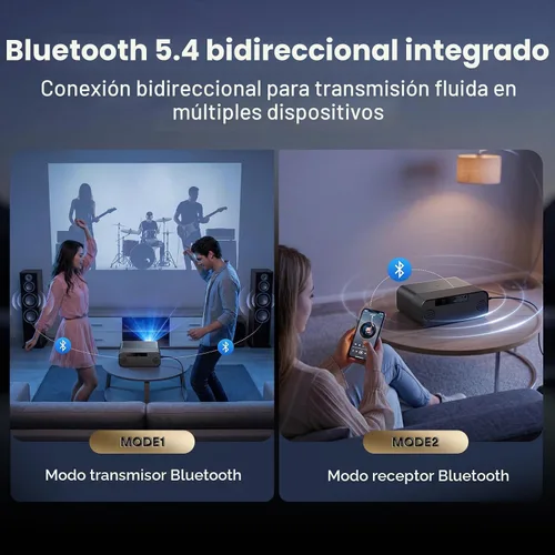 Vista 7 de Google TV Smart Outdoor Projector, 4K Projector with WiFi and Bluetooth Negro