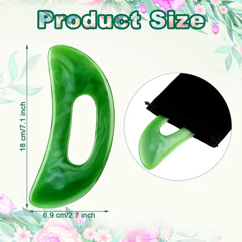 Vista 2 de Gua Sha - Herramienta de masaje con mango, herramientas de masaje de resina, masajeador de drenaje linfático, moldeador corporal, herramientas Gua