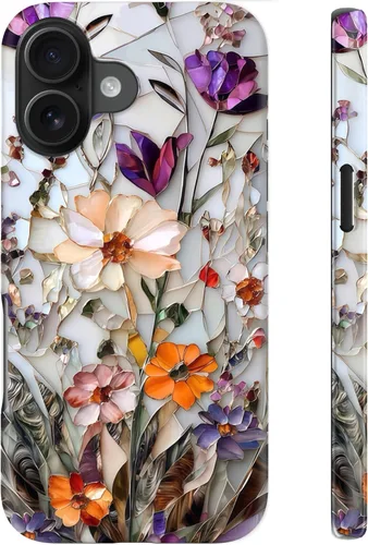 Vista 101 de LUHOURI Funda para iPhone 12 Mini, compatible con carga inalámbrica, doble capa, interior de silicona suave + carcasa exterior dura, bonito diseño