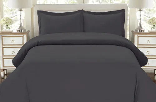 Vista 5 de LINEN HOUSE Hotel Collection Bedding's 550 hilos 100% algodón egipcio individual damasco sólido 3 piezas