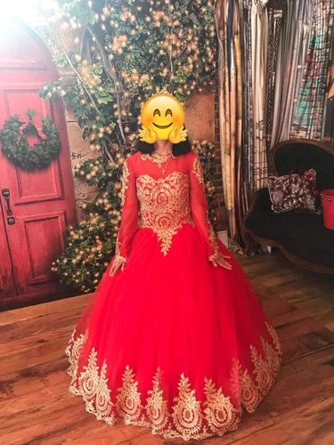 Vista 5 de Inmagicdress - Vestido con apliques de encaje dorado para mujer