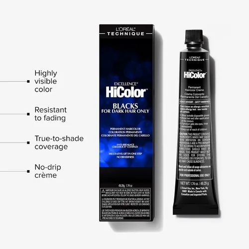 Vista 3 de L'Oréal Technique HiColor Violet & Blacks Permanent Hair Color - Anti-Breakage Ceramide R Complex, Multi-Lift with No Brassiness, For Dark Bases