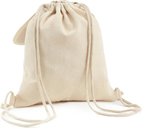 Vista 4 de Hallmark Bolsa de regalo reutilizable de lona de conejo de Pascua con cordón (cuadros de primavera) para caza de huevos de Pascua