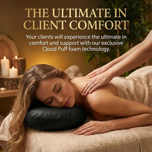 Vista 2 de Royal Massage Cojín universal de espuma viscoelástica para mesas de masaje, almohada ergonómica en forma de U con piel sintética suave y fácil