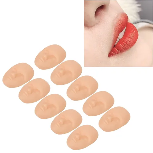 Vista 6 de 10 cabezas de práctica para la piel, cabeza de entrenamiento de maniquí de maquillaje profesional, ajuste universal, silicona suave reutilizable