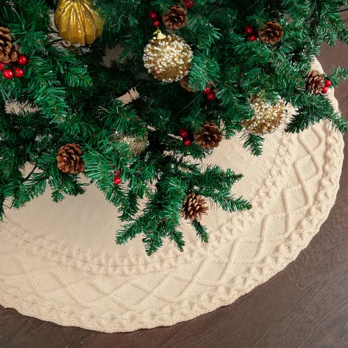 Vista 27 de Mr. Pen - Falda de árbol de Navidad de 48 pulgadas, lentejuelas negras brillantes con faldas de árbol de Navidad de piel sintética blanca Negro
