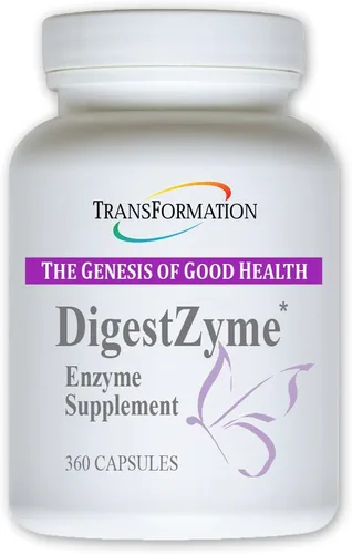 Vista 4 de TRANSFORMATION LA GÉNESIS DE LA BUENA SALUD Enzimas DigestZyme Natural Fórmula Suplemento para la salud general de los niños, absorción