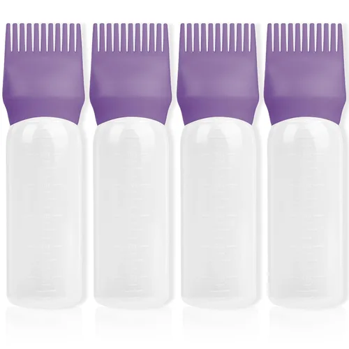 Vista 12 de Paquete de 2 herramientas aplicadoras de peine de raíces de 6 onzas, botella aplicadora de aceite para el cabello con dispensador de aceite