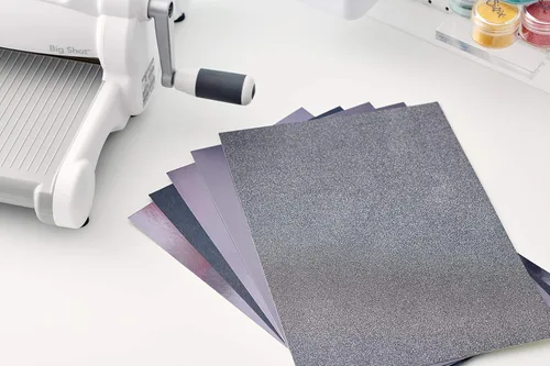 Vista 2 de Sizzix, Carbón, cartulina Surfacez-Surfaces-Opulent, paquete de 50, gris (664536)