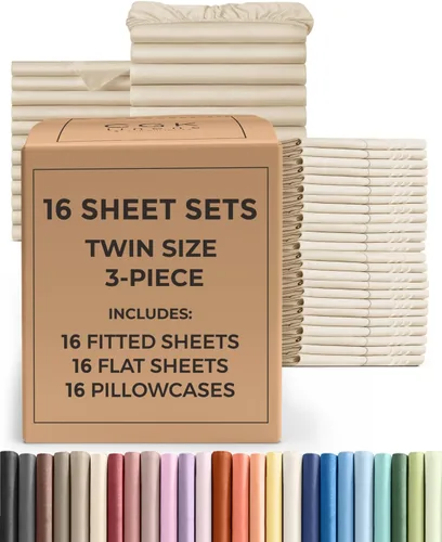 Vista 216 de Pack of 2, Twin Size 3 Piece Sheet Set - Breathable & Cooling - White