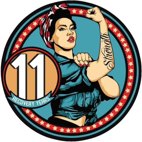 Vista 41 de Sobriety Coin – Rosie Strength Tattoo Recovery AA Chip, medallón de alta resistencia, regalo perfecto para cualquier persona en recuperación