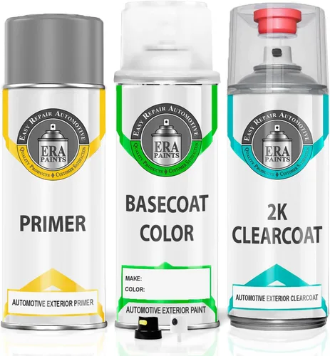 Vista 16 de ERA Paints PQP/SQP - Pintura en aerosol de retoque automotriz brillante de jade metálico para JEEP - Kit esencial de 2 K