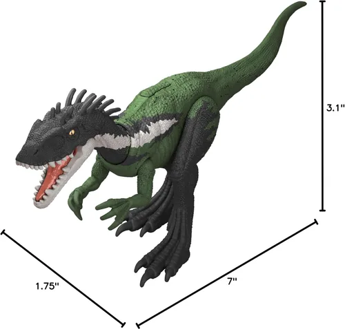 Vista 7 de Mattel Jurassic World Strike Attack Guaibasaurus - Juguete de dinosaurio con acción de golpe único, articulaciones móviles, figura de acción