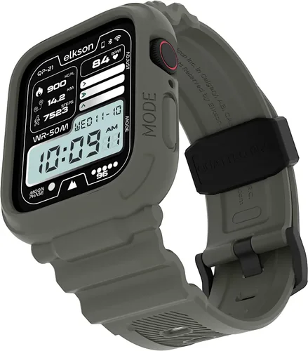 Vista 8 de Elkson Diseñado para Apple Watch Series SE3 9/8/7/6/5/4 [44/45mm], Funda Protectora Resistente de Grado Militar Quattro Pro Series con Correas