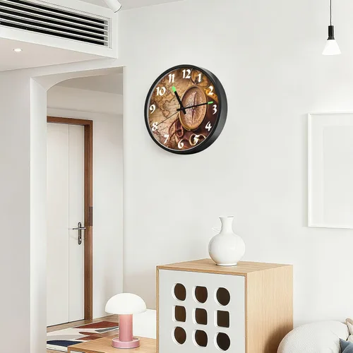 Vista 5 de STAYTOP Retro Compass LED Wall Clock for Bedroom Night Glow,12 Inch Silent Light Up Wall Clocks for Living Room Decor, Sound Control Modern Wall